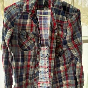 Seven Multicolor Plaid Button Down Shirt